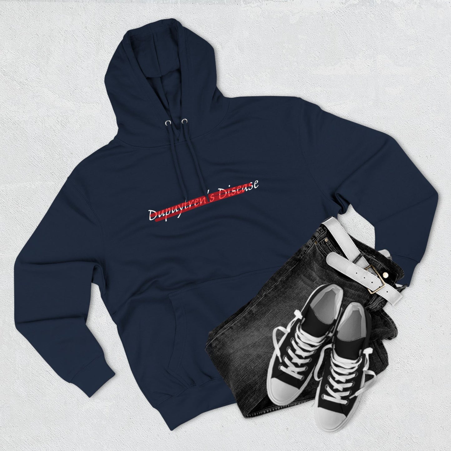 Erase Dupuytren's Disease | Unisex Three-Panel Fleece Hoodie