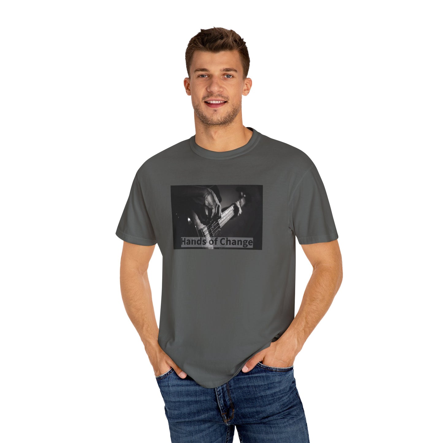 Hands of Change \ Erase Dupuytren's \ Bass Guitar Unisex Garment-Dyed T-shirt