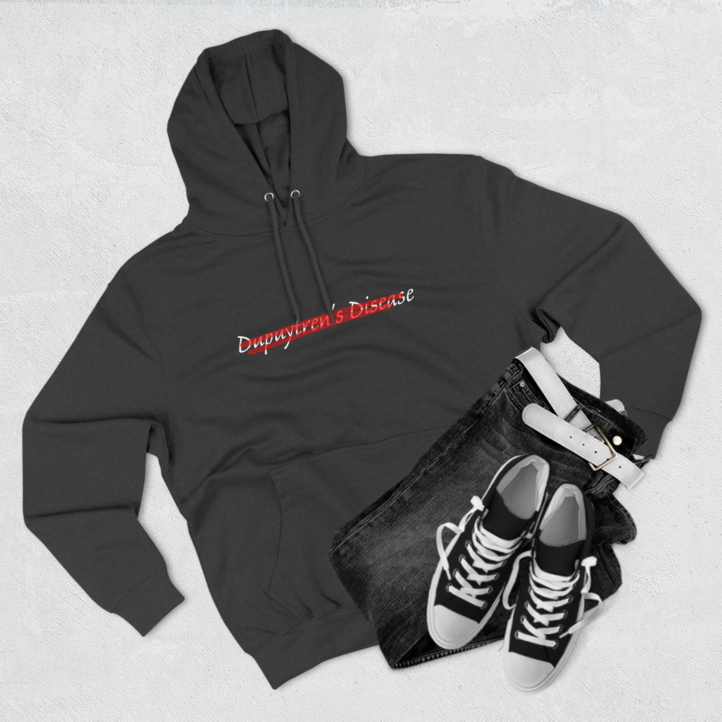 Erase Dupuytren's Disease | Unisex Three-Panel Fleece Hoodie