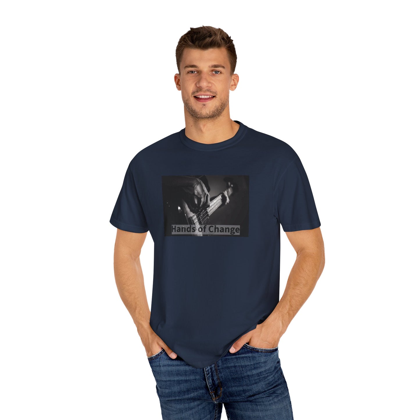 Hands of Change \ Erase Dupuytren's \ Bass Guitar Unisex Garment-Dyed T-shirt