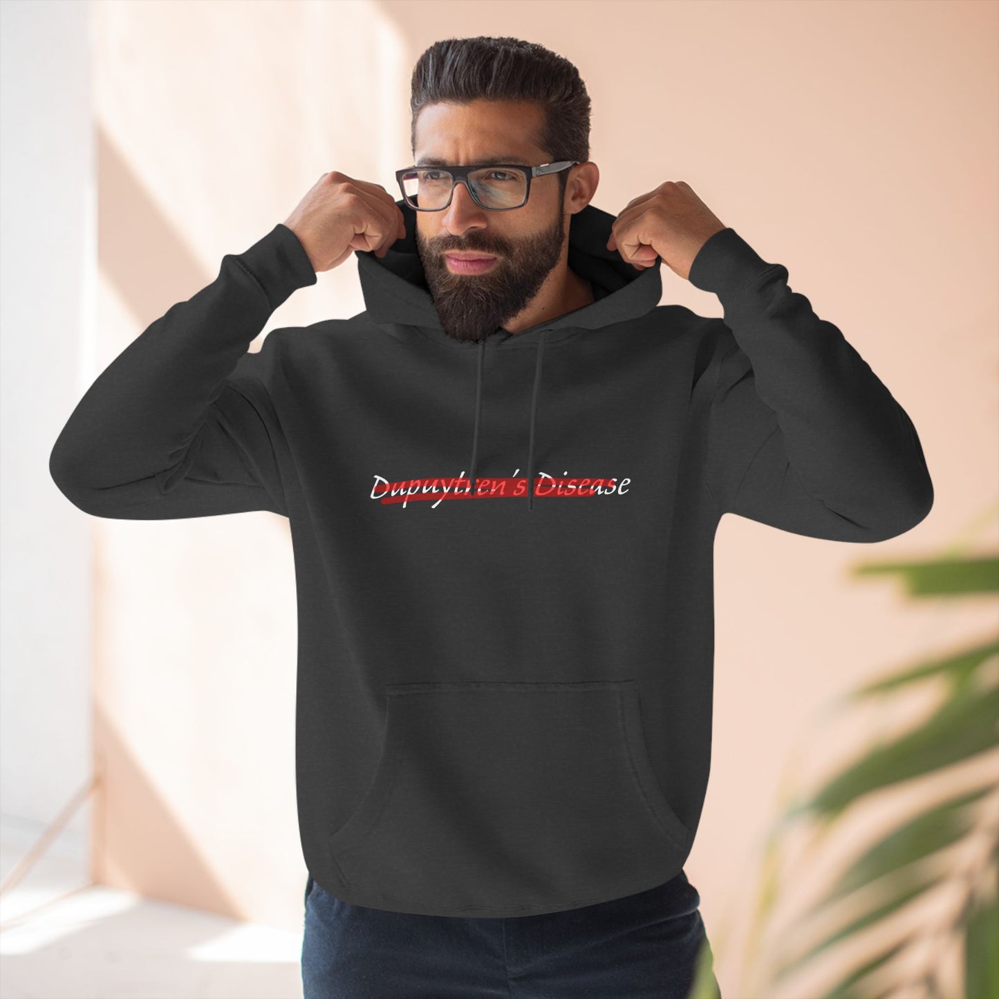 Erase Dupuytren's Disease | Unisex Three-Panel Fleece Hoodie