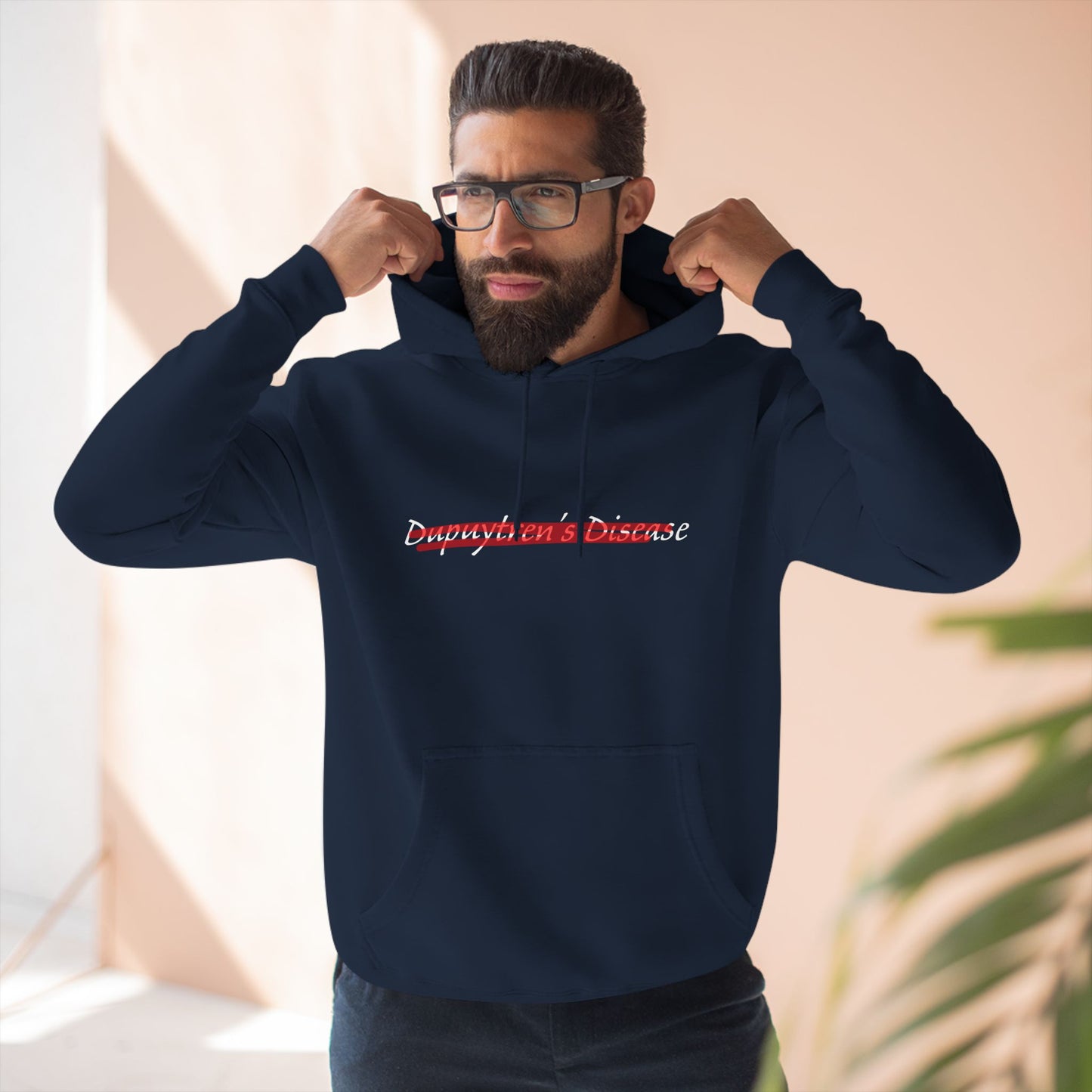Erase Dupuytren's Disease | Unisex Three-Panel Fleece Hoodie