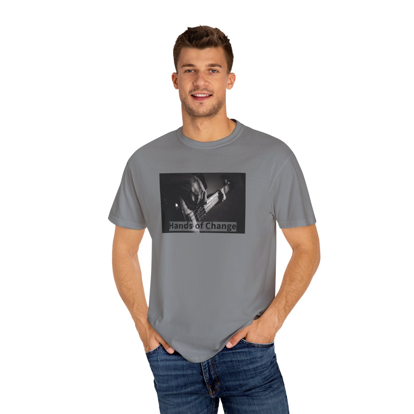 Hands of Change \ Erase Dupuytren's \ Bass Guitar Unisex Garment-Dyed T-shirt